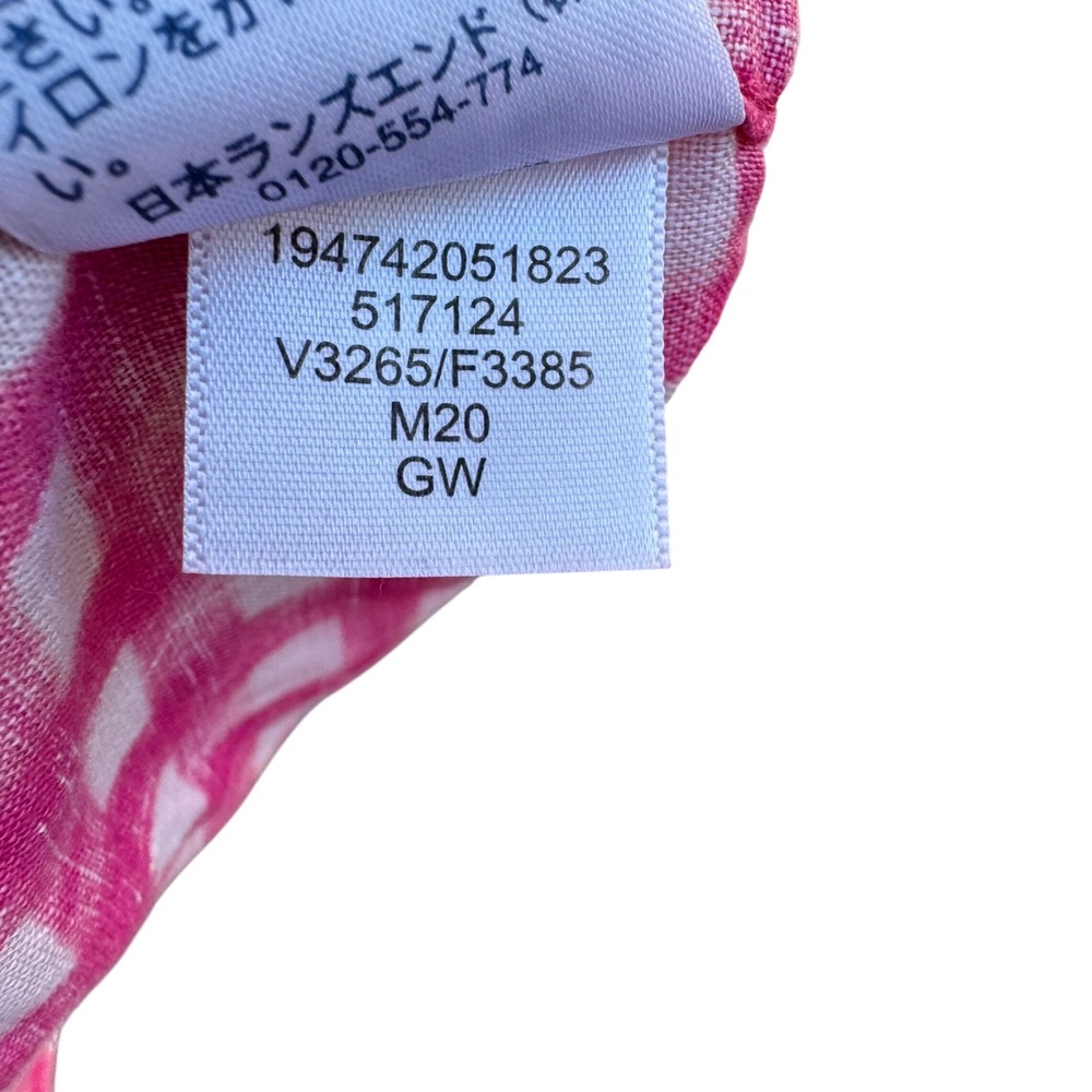 Lands End Button Down Shirt Mens M Pink Excellent 100% Linen Short Sleeve Shirt - Picture 7 of 11